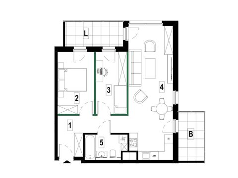 Plan 3 pok. 63m²