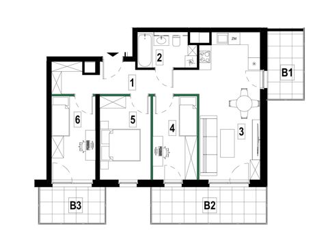 Plan 4 pok. 67m²