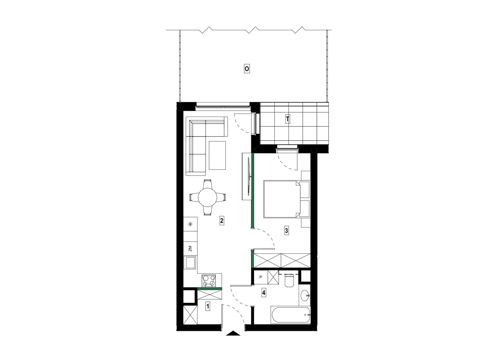 Plan 2 pok. 43m²