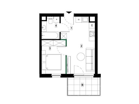 Plan 2 pok. 30m²