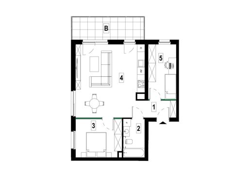 Plan 3 pok. 61m²