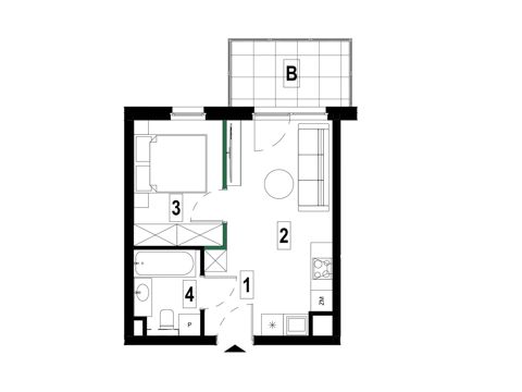 Plan 2 pok. 31m²