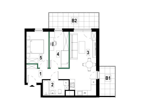 Plan 3 pok. 54m²