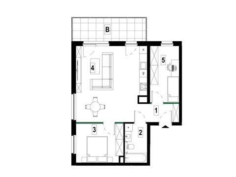 Plan 3 pok. 62m²