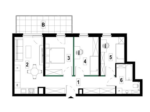 Plan 4 pok. 67m²