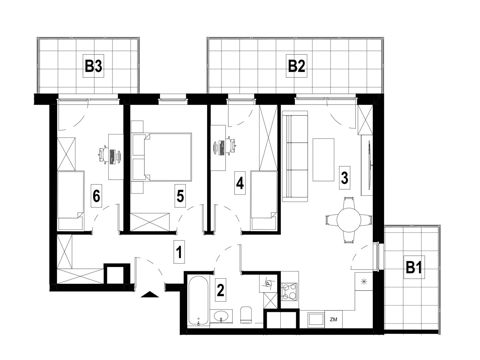 Plan 4 pok. 67m²