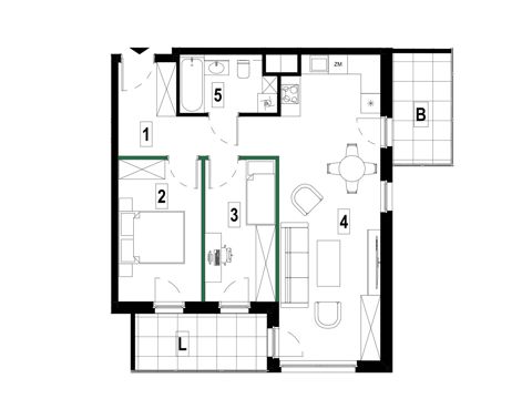 Plan 3 pok. 63m²