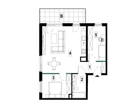 Plan 3 pok. 62m²