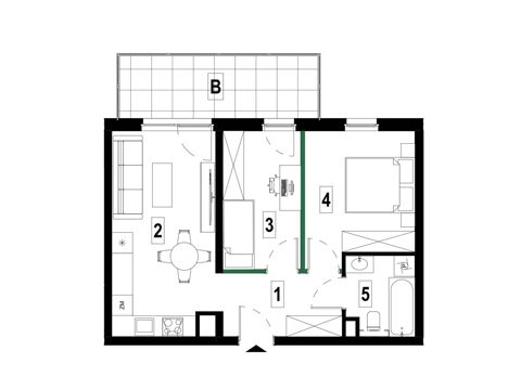 Plan 3 pok. 49m²