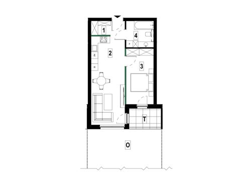 Plan 2 pok. 44m²