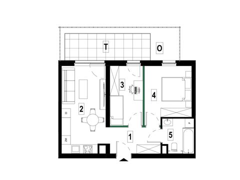 Plan 3 pok. 48m²