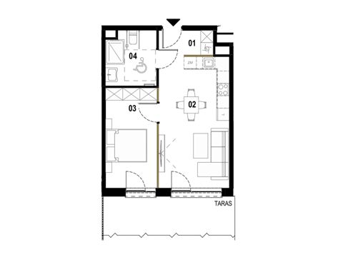 Plan 2 pok. 43m²