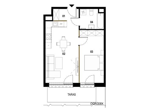 Plan 2 pok. 43m²