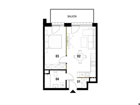 Plan 2 pok. 41m²