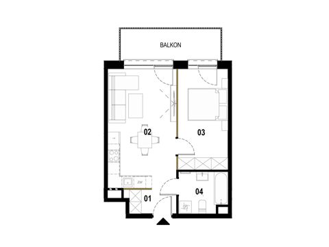 Plan 2 pok. 41m²