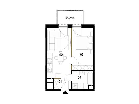 Plan 2 pok. 37m²