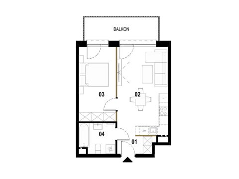 Plan 2 pok. 41m²