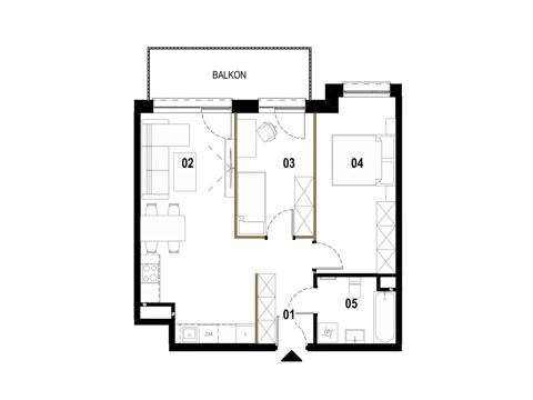 Plan 3 pok. 55m²