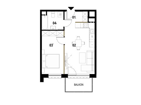 Plan 2 pok. 40m²