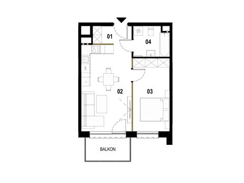 Plan 2 pok. 40m²