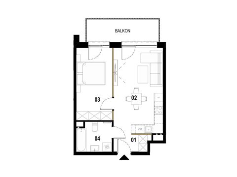 Plan 2 pok. 41m²