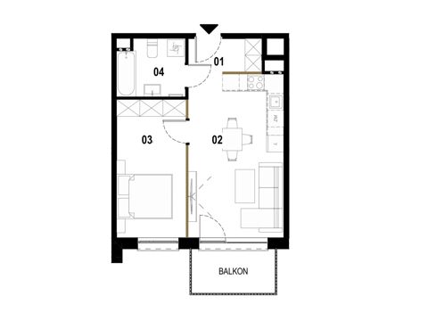 Plan 2 pok. 40m²