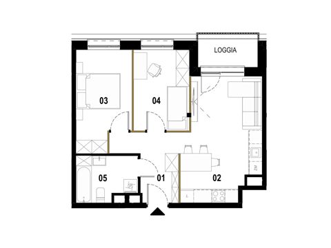 Plan 3 pok. 51m²