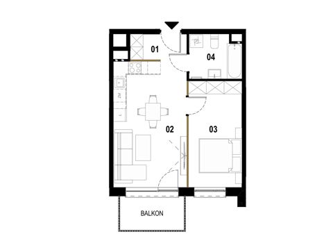 Plan 2 pok. 40m²