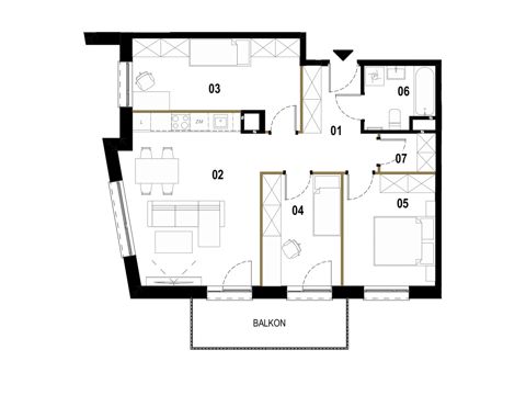 Plan 4 pok. 72m²