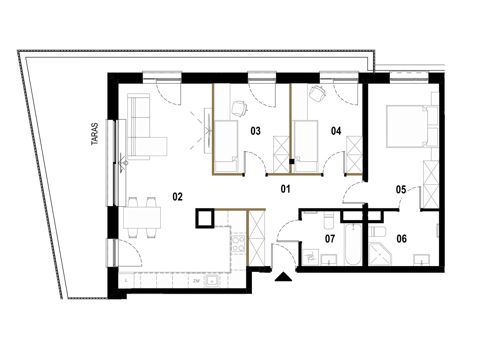 Plan 4 pok. 83m²