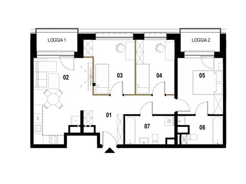 Plan 4 pok. 72m²