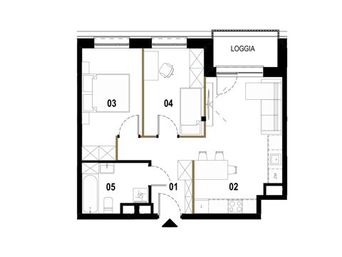 Plan 3 pok. 51m²