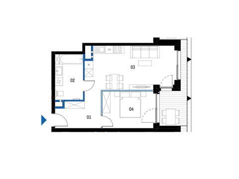 Plan 2 pok. 48m²