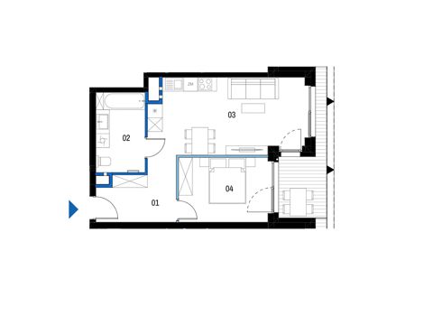 Plan 2 pok. 48m²