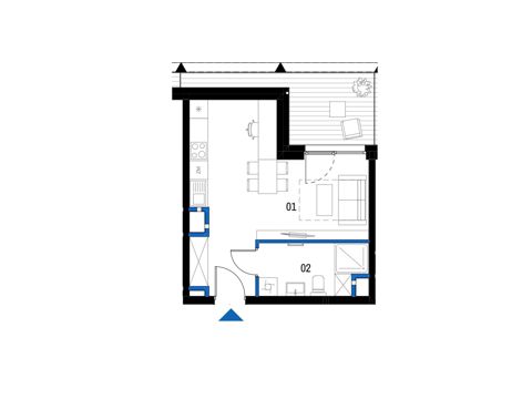Plan 1 pok. 29m²