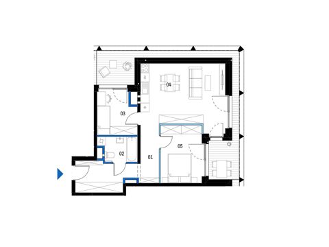 Plan 3 pok. 61m²