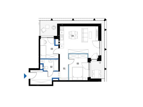 Plan 3 pok. 61m²