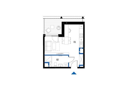 Plan 1 pok. 29m²