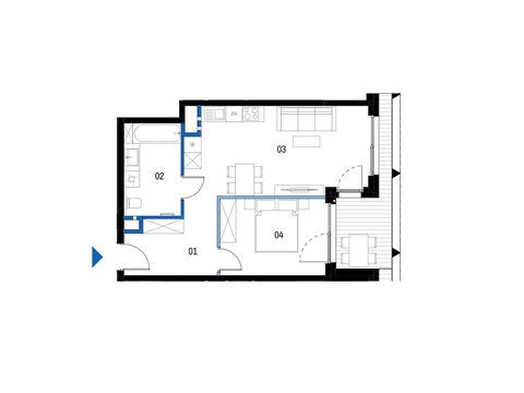 Plan 2 pok. 49m²