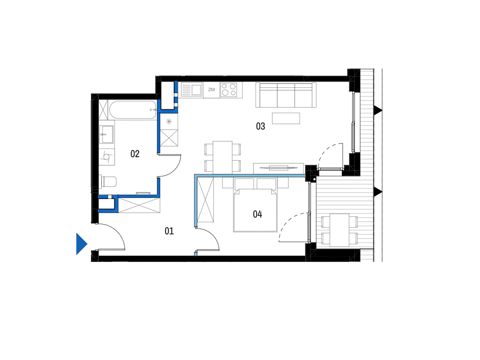 Plan 2 pok. 49m²