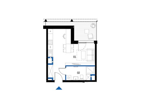 Plan 1 pok. 29m²