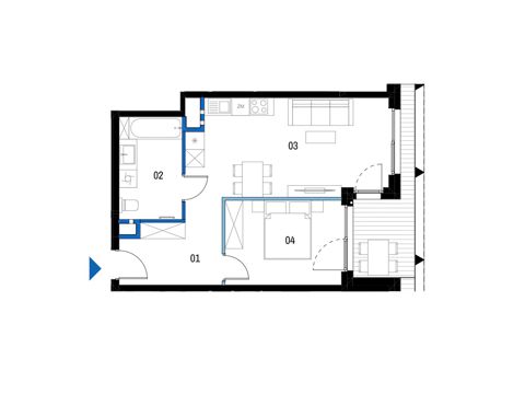 Plan 2 pok. 49m²