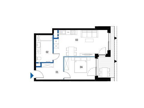 Plan 2 pok. 49m²