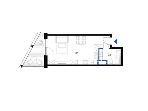 Plan 1 pok. 36m²