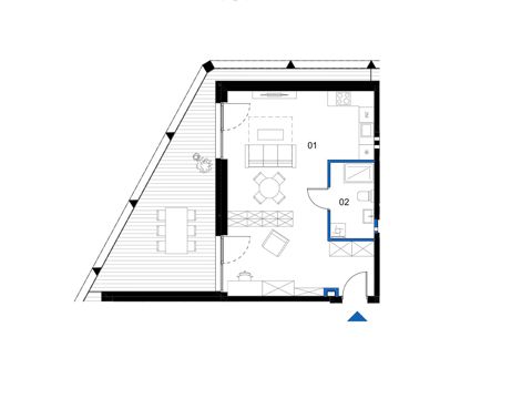 Plan 1 pok. 46m²