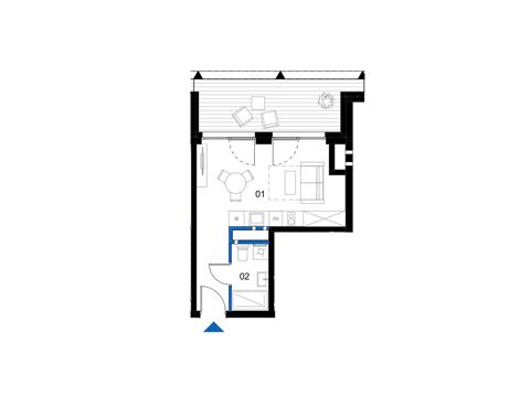 Plan 1 pok. 25m²