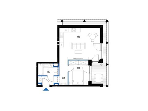 Plan 2 pok. 48m²