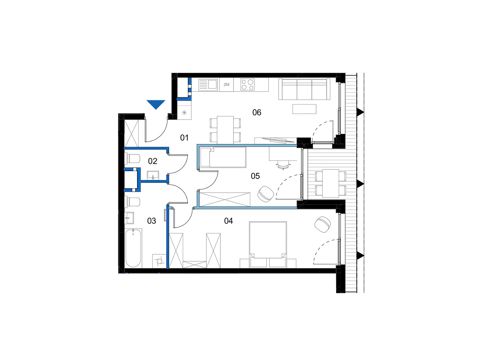 Plan 3 pok. 61m²