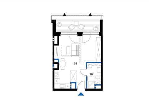 Plan 1 pok. 34m²
