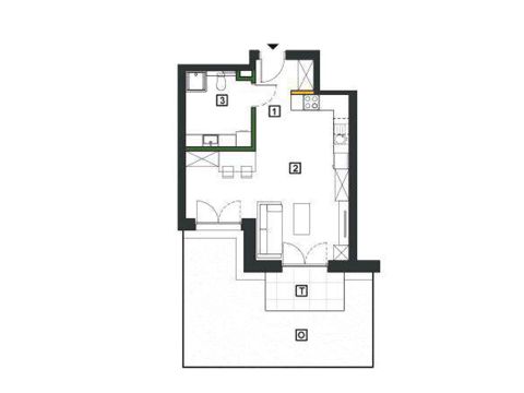 Plan 1 pok. 40m²